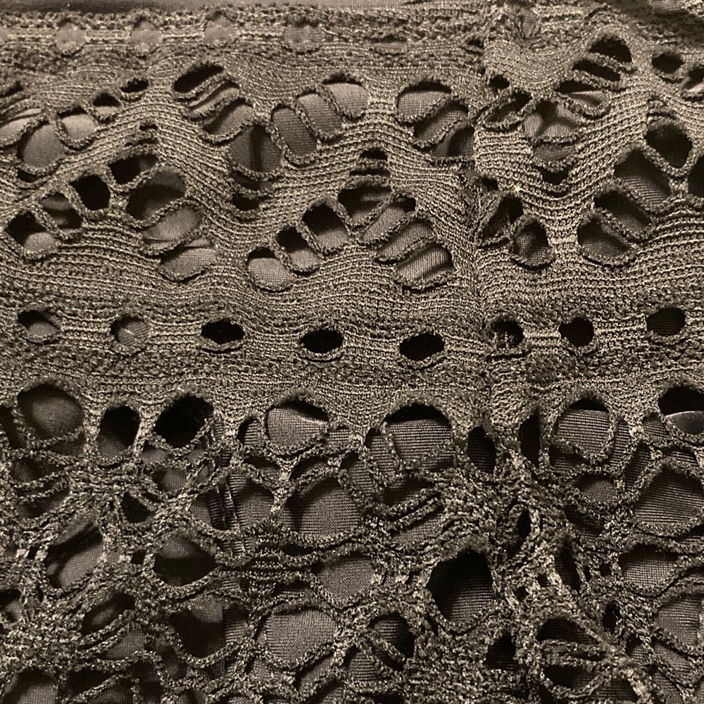 Black Crochet Lace Fabric Detail Swim Shorts size M
